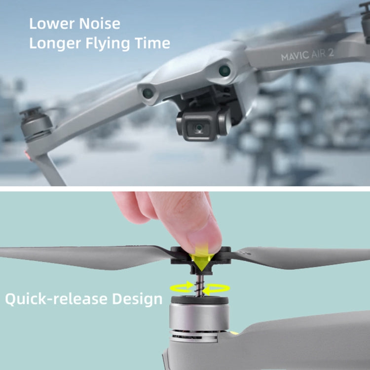1 Pair Sunnylife 7238F-1 For DJI Mavic Air 2 Low Noise Quick-release Propellers(Gold) - DIY Propeller by PMC TechLife | Online Shopping South Africa | PMC TechLife | Buy Now Pay Later Mobicred