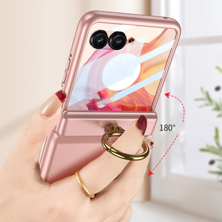 For Motorola Razr 50 Ultra GKK Integrated Magnetic Hinged Flip Case with Ring Holder(Black) - free shipping - PMC Jewellery - Order now!