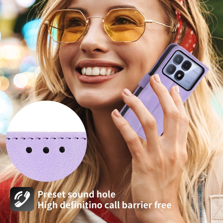 For Redmi K70 Ultra Skin Feel Flowers Embossed Wallet Leather Phone Case(Purple) - free shipping - PMC Jewellery - Order now!