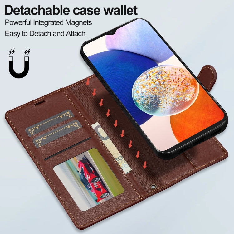 For Samsung Galaxy S20 FE 5G LC.IMEEKE L2 Series Detachable Magsafe PU Phone Case with Lanyard(Brown) - free shipping - PMC Jewellery - Order now!