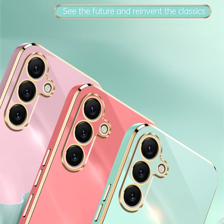 For Samsung Galaxy S25 5G XINLI Straight Edge 6D Electroplate TPU Phone Case(White) - Galaxy S25 5G Cases by XINLI | Online Shopping South Africa | PMC Jewellery | Buy Now Pay Later Mobicred