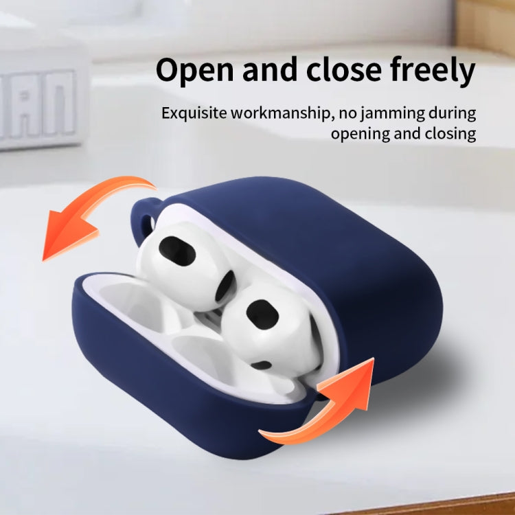 For AirPods 4 Silicone Earphone Protective Case with Hook(Grey) - For AirPods 4 by PMC Jewellery | Online Shopping South Africa | PMC Jewellery | Buy Now Pay Later Mobicred