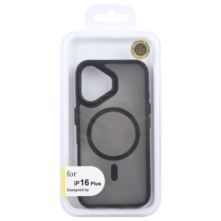 For iPhone 16 Plus GEBEI Skin Feel MagSafe Magnetic Phone Case(Black) - iPhone 16 Plus Cases by GEBEI | Online Shopping South Africa | PMC Jewellery | Buy Now Pay Later Mobicred