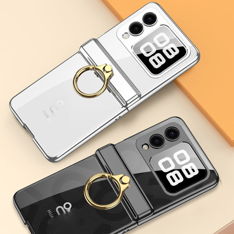 For Huawei nova Flip GKK Integrated Magnetic Folding Phantom Rotary Phone Case with Ring Holder(Black) - free shipping - PMC Jewellery - Order now!