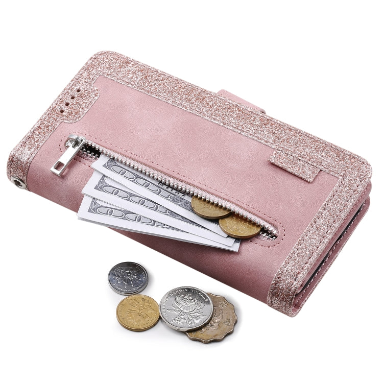 For Samsung Galaxy S25+ 5G Nine Card Zipper Bag Leather Phone Case with Lanyard(Pink) - Galaxy S25+ 5G Cases by PMC TechLife | Online Shopping South Africa | PMC TechLife | Buy Now Pay Later Mobicred