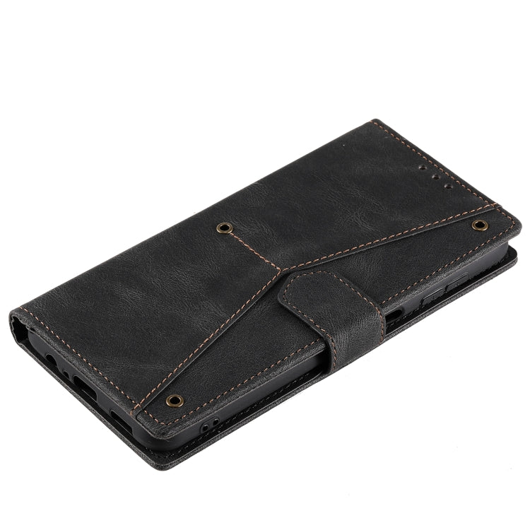For Samsung Galaxy S25+ 5G Nail Skin Feel Stitching Calf Texture Leather Phone Case(Black) - Galaxy S25+ 5G Cases by PMC TechLife | Online Shopping South Africa | PMC TechLife | Buy Now Pay Later Mobicred