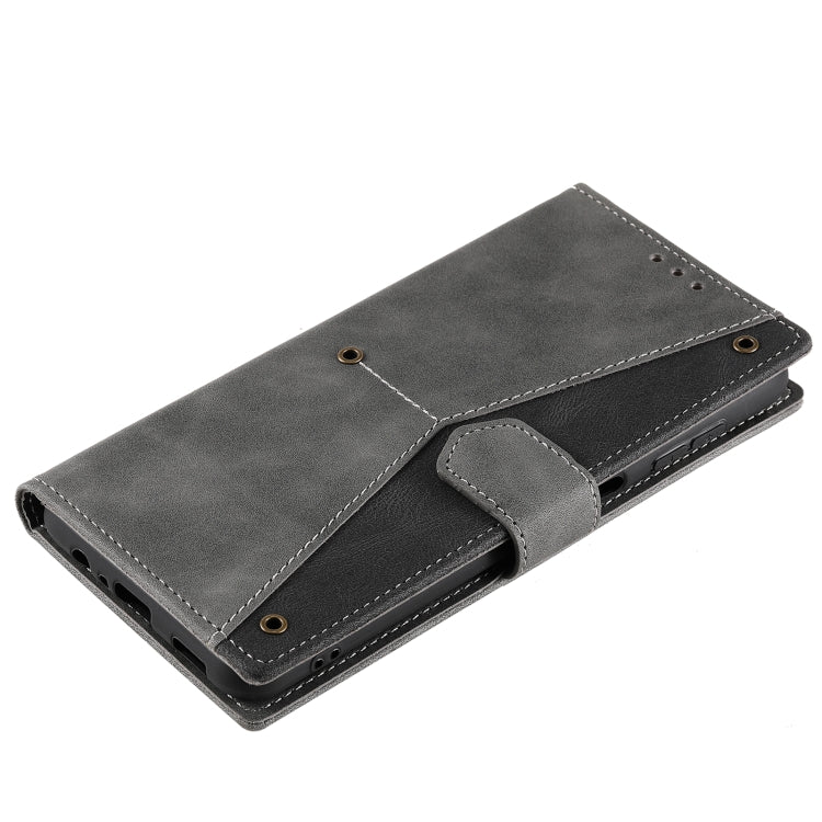 For Samsung Galaxy S25+ 5G Nail Skin Feel Stitching Calf Texture Leather Phone Case(Grey) - Galaxy S25+ 5G Cases by PMC TechLife | Online Shopping South Africa | PMC TechLife | Buy Now Pay Later Mobicred