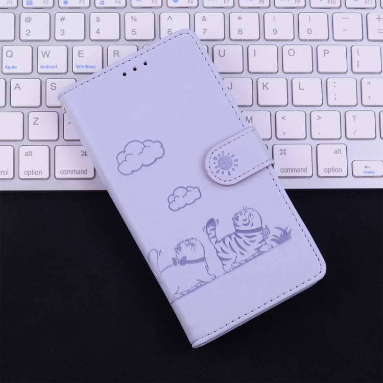 For Samsung Galaxy S25 Ultra 5G Cute Cats RFID Leather Phone Case(Purple) - Galaxy S25 Ultra 5G Cases by PMC Jewellery | Online Shopping South Africa | PMC Jewellery | Buy Now Pay Later Mobicred
