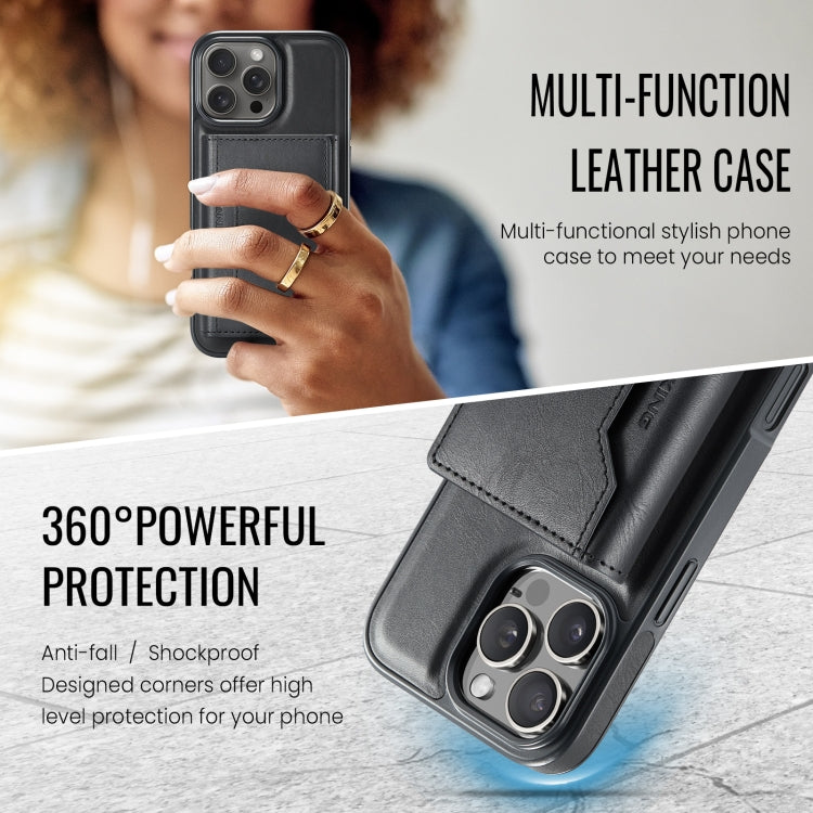 For iPhone 16 Pro Max DG.MING MAGKING-K2 Series MagSafe RFID Card Bag Detachable Phone Case(Black) - free shipping - PMC Jewellery - Order now!