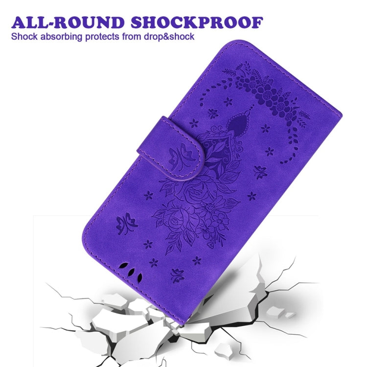 For Samsung Galaxy S25 Ultra 5G Butterfly Rose Embossed Leather Phone Case(Purple) - Galaxy S25 Ultra 5G Cases by PMC TechLife | Online Shopping South Africa | PMC TechLife | Buy Now Pay Later Mobicred