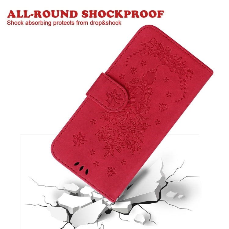 For Samsung Galaxy S25 Ultra 5G Butterfly Rose Embossed Leather Phone Case(Red) - Galaxy S25 Ultra 5G Cases by PMC TechLife | Online Shopping South Africa | PMC TechLife | Buy Now Pay Later Mobicred