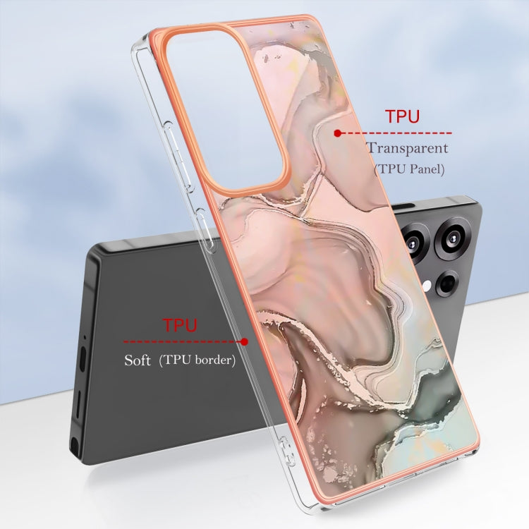 For Samsung Galaxy S25 Ultra 5G Electroplating Marble Dual-side IMD Phone Case(Rose Gold 015) - Galaxy S25 Ultra 5G Cases by PMC TechLife | Online Shopping South Africa | PMC TechLife | Buy Now Pay Later Mobicred