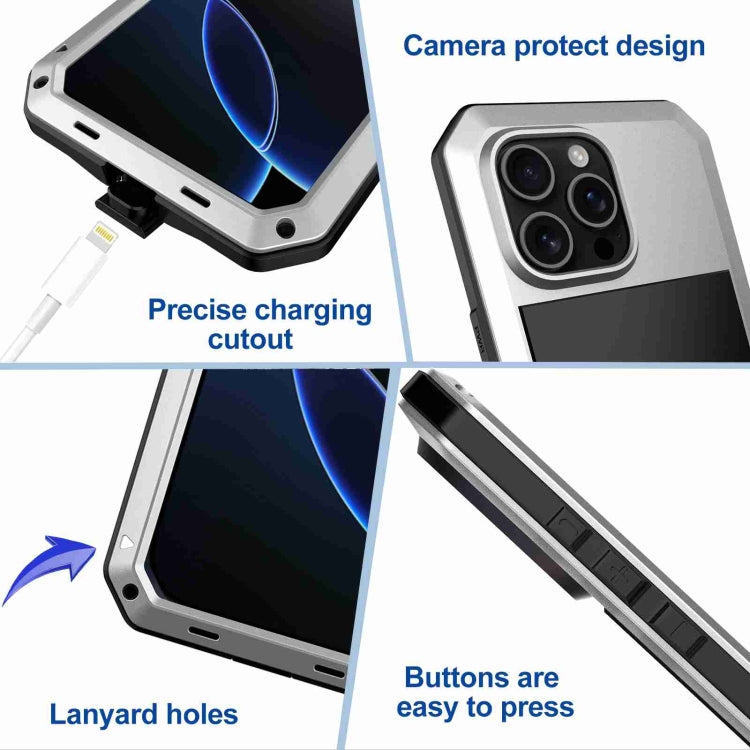 For iPhone 16 Pro Max RedPepper Triple-proof Metal Phone Case(Silver) - free shipping - PMC Jewellery - Order now!