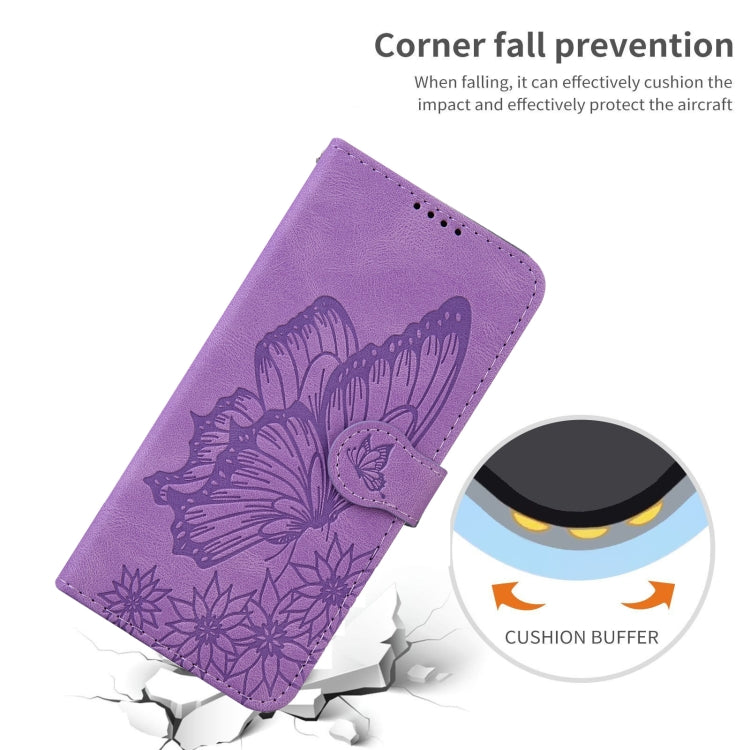 For Samsung Galaxy S25+ 5G Retro Skin Feel Butterflies Embossing Horizontal Flip Leather Phone Case(Purple) - Galaxy S25+ 5G Cases by PMC TechLife | Online Shopping South Africa | PMC TechLife | Buy Now Pay Later Mobicred