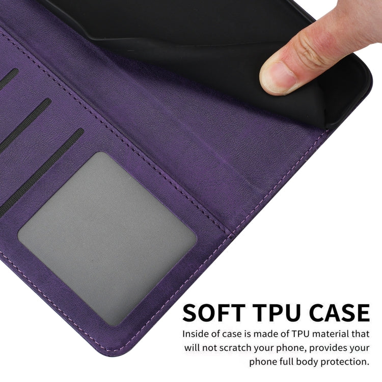 For Samsung Galaxy S25 Ultra 5G Solid Calf Texture Flip Leather Phone Case(Purple) - free shipping - PMC TechLife - Order now!