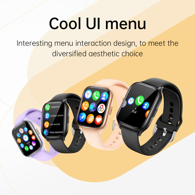 KT73S 1.85 inch Square Screen BT Call Smart Watch, Heart Rate / Blood Pressure / Blood Oxygen / Female Health / Sleep Monitoring(Black) - Smart Wristbands by PMC TechLife | Online Shopping South Africa | PMC TechLife | Buy Now Pay Later Mobicred