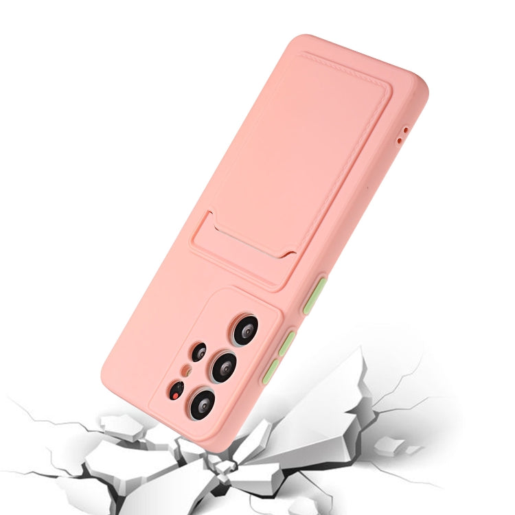 For Samsung Galaxy S25 Ultra 5G Card Slot Design Shockproof TPU Phone Case(Pink) - Galaxy S25 Ultra 5G Cases by PMC TechLife | Online Shopping South Africa | PMC TechLife | Buy Now Pay Later Mobicred