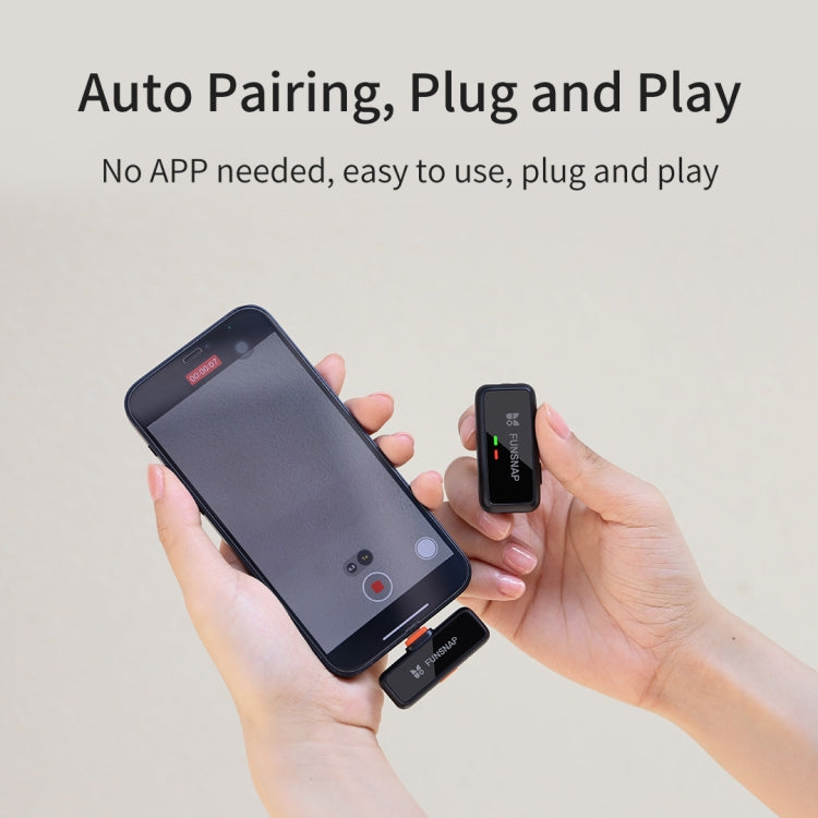 FUNSNAP S6 Lavalier Wireless Microphone, Type-C RX + 2 TX with Charging Case - Microphone by FUNSNAP | Online Shopping South Africa | PMC TechLife | Buy Now Pay Later Mobicred