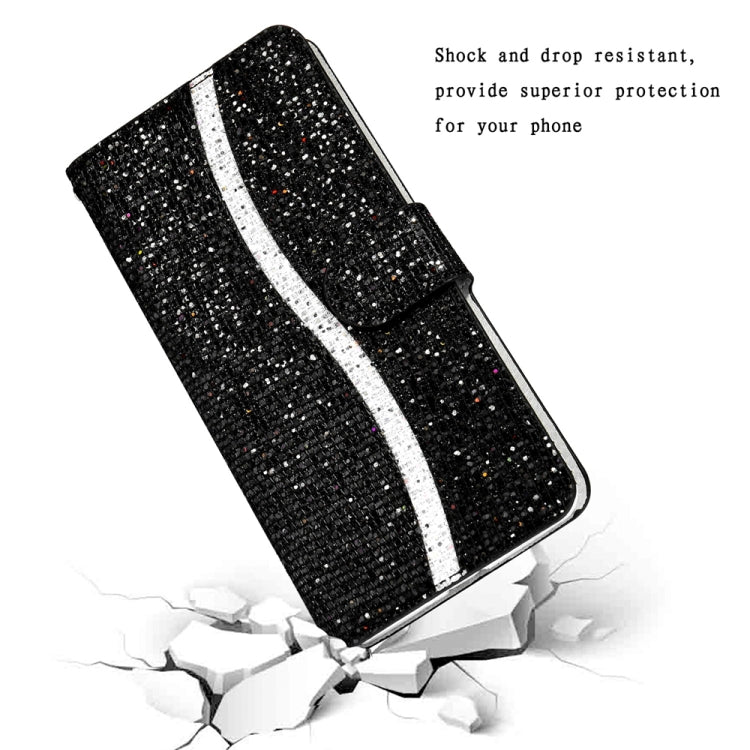 For Samsung Galaxy S25 Ultra 5G Glitter Powder Filp Leather Phone Case(Black) - Galaxy S25 Ultra 5G Cases by PMC Jewellery | Online Shopping South Africa | PMC Jewellery | Buy Now Pay Later Mobicred