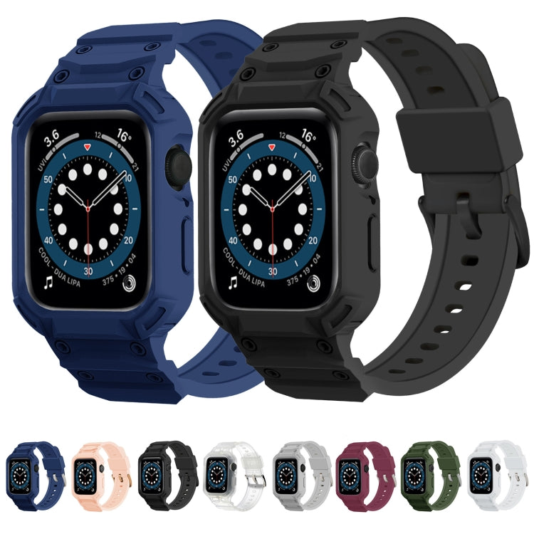 For Apple Watch Series 10 46mm Armor TPU Case Integrated Watch Band(Black) - Watch Cases by PMC Jewellery | Online Shopping South Africa | PMC Jewellery | Buy Now Pay Later Mobicred