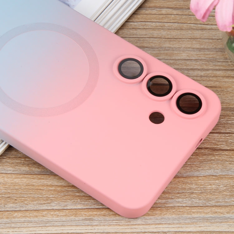 For Samsung Galaxy S25+ 5G Liquid TPU Silicone Gradient MagSafe Phone Case(Pink Blue) - Galaxy S25+ 5G Cases by PMC TechLife | Online Shopping South Africa | PMC TechLife | Buy Now Pay Later Mobicred