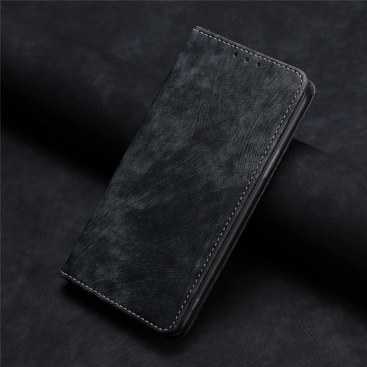 For Samsung Galaxy S25 Ultra 5G RFID Anti-theft Brush Magnetic Leather Phone Case(Black) - Galaxy S25 Ultra 5G Cases by PMC TechLife | Online Shopping South Africa | PMC TechLife | Buy Now Pay Later Mobicred