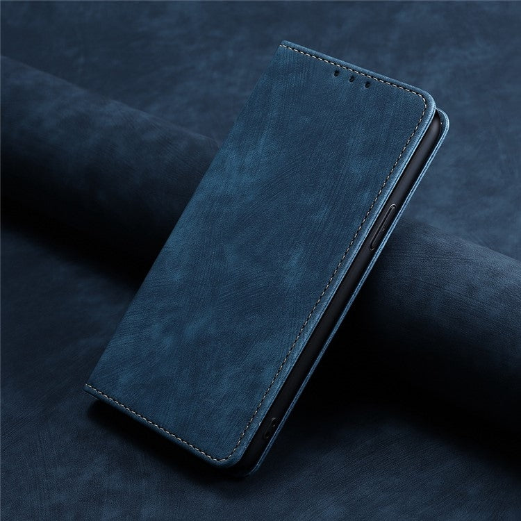 For Samsung Galaxy S25 Ultra 5G RFID Anti-theft Brush Magnetic Leather Phone Case(Blue) - Galaxy S25 Ultra 5G Cases by PMC TechLife | Online Shopping South Africa | PMC TechLife | Buy Now Pay Later Mobicred