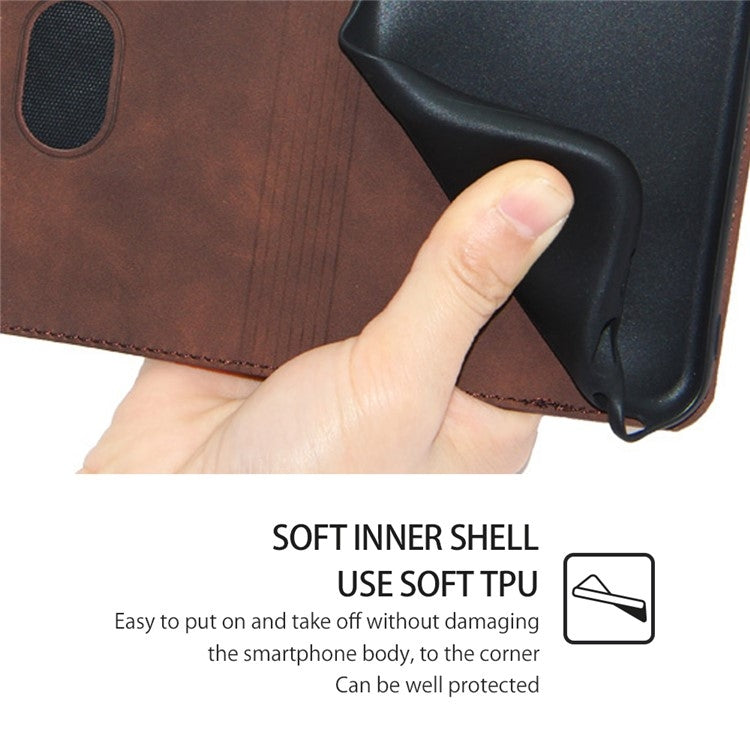 For Samsung Galaxy S25 Ultra 5G Skin Feel Magnetic Leather Phone Case(Dark Brown) - free shipping - PMC Jewellery - Order now!