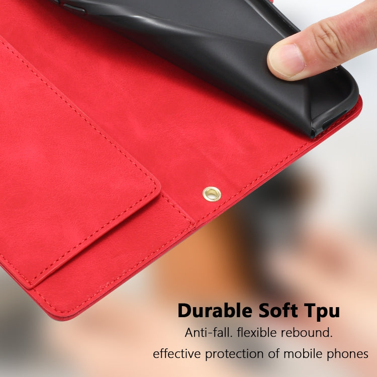 For Samsung Galaxy S25 Ultra 5G Tulips Embossed Leather Phone Case with Lanyard(Red) - Galaxy S25 Ultra 5G Cases by PMC Jewellery | Online Shopping South Africa | PMC Jewellery | Buy Now Pay Later Mobicred