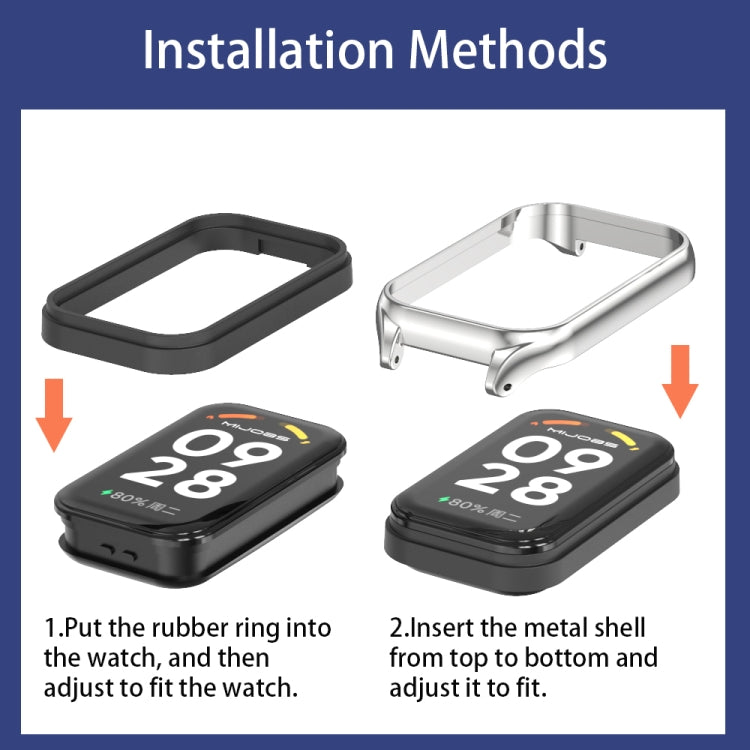 For Xiaomi Smart Band 9 Active / Redmi Band 3 Mijobs Metal Shell Milan Buckle Watch Band(Gold) - Watch Bands by MIJOBS | Online Shopping South Africa | PMc TechLife | Buy Now Pay Later Mobicred