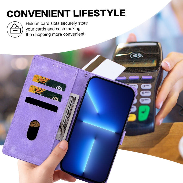 For Samsung Galaxy S25 Ultra 5G Lace Floral Embossed Magnetic Buckle PU Phone Case With Wrist Strap(Purple) - Galaxy S25 Ultra 5G Cases by PMC Jewellery | Online Shopping South Africa | PMC Jewellery | Buy Now Pay Later Mobicred