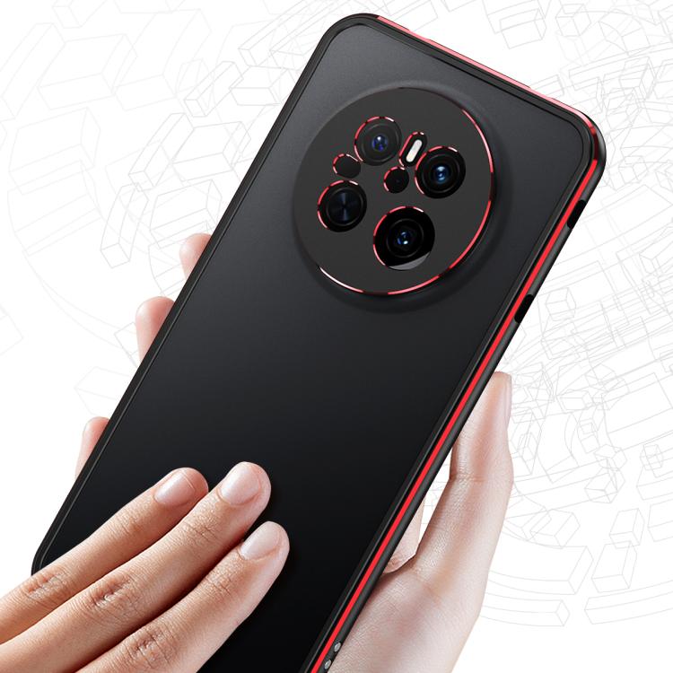 For Huawei Mate 70 Aurora Series Lens Protector + Metal Frame Phone Case(Black Silver) - Huawei Cases by PMC TechLife | Online Shopping South Africa | PMC TechLife | Buy Now Pay Later Mobicred