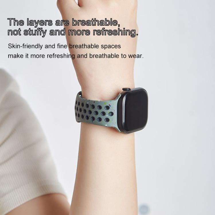 For Apple Watch 42mm / 41mm / 40mm / 38mm Coloful Silicone Watch Band(Midnight Black Brown) - free shipping - PMc TechLife - Order now!