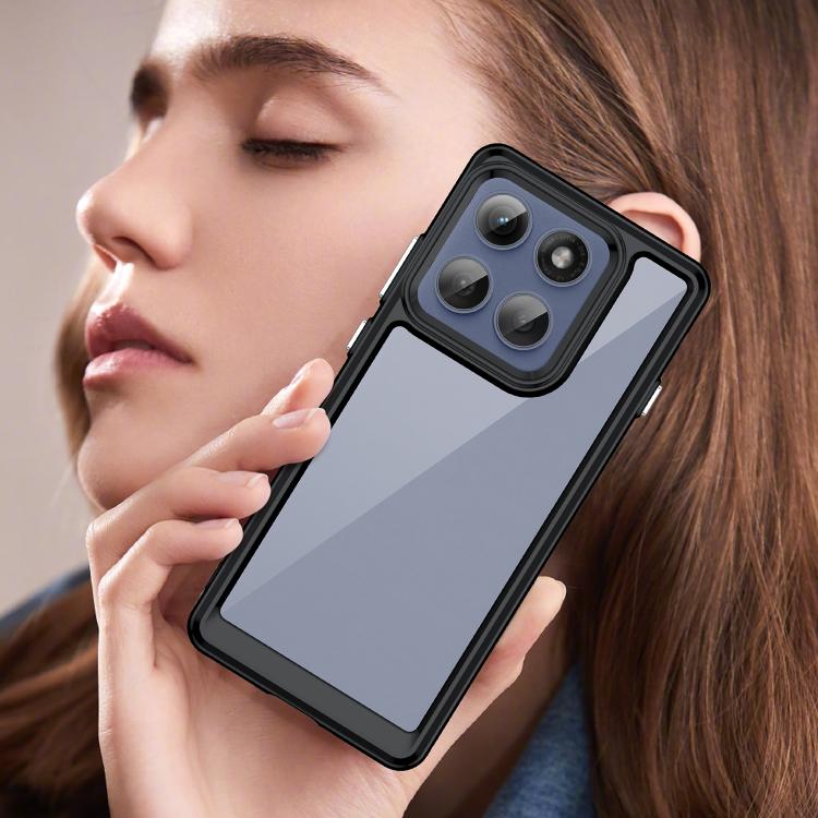 For Motorola Edge 5G 2025 Colorful Series Acrylic Hybrid TPU Phone Case(Black) - free shipping - PMC TechLife - Order now!