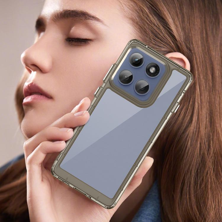 For Motorola Edge 5G 2025 Colorful Series Acrylic Hybrid TPU Phone Case(Transparent Grey) - free shipping - PMC TechLife - Order now!