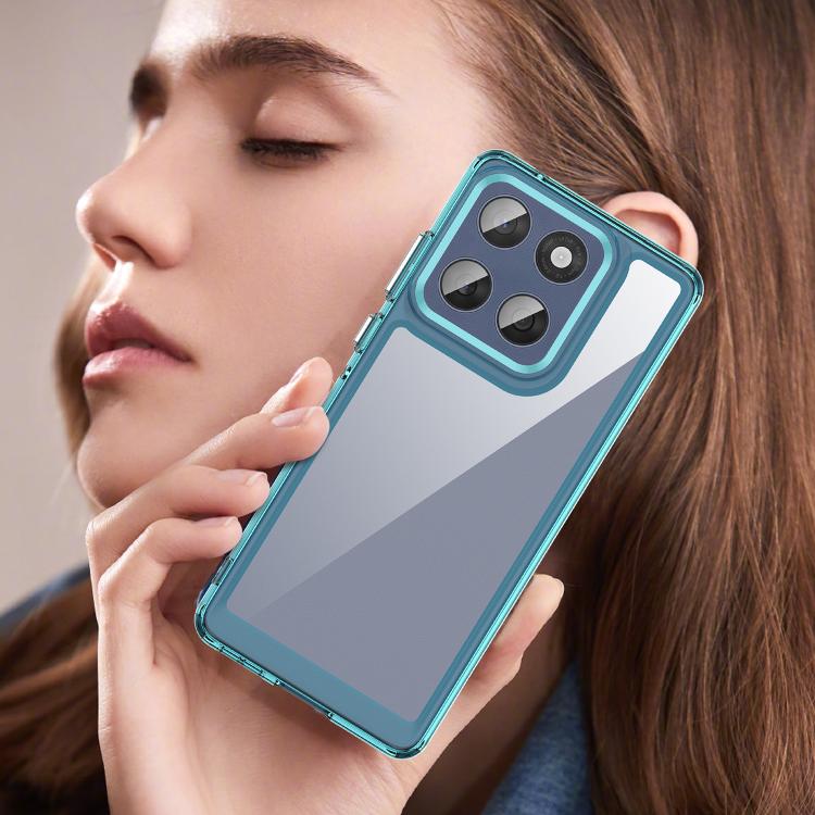 For Motorola Edge 60 Fusion Colorful Series Acrylic Hybrid TPU Phone Case(Transparent Blue) - free shipping - PMC TechLife - Order now!