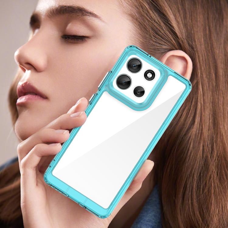 For Motorola Moto G86 5G Colorful Series Acrylic Hybrid TPU Phone Case(Transparent Blue) - free shipping - PMC TechLife - Order now!