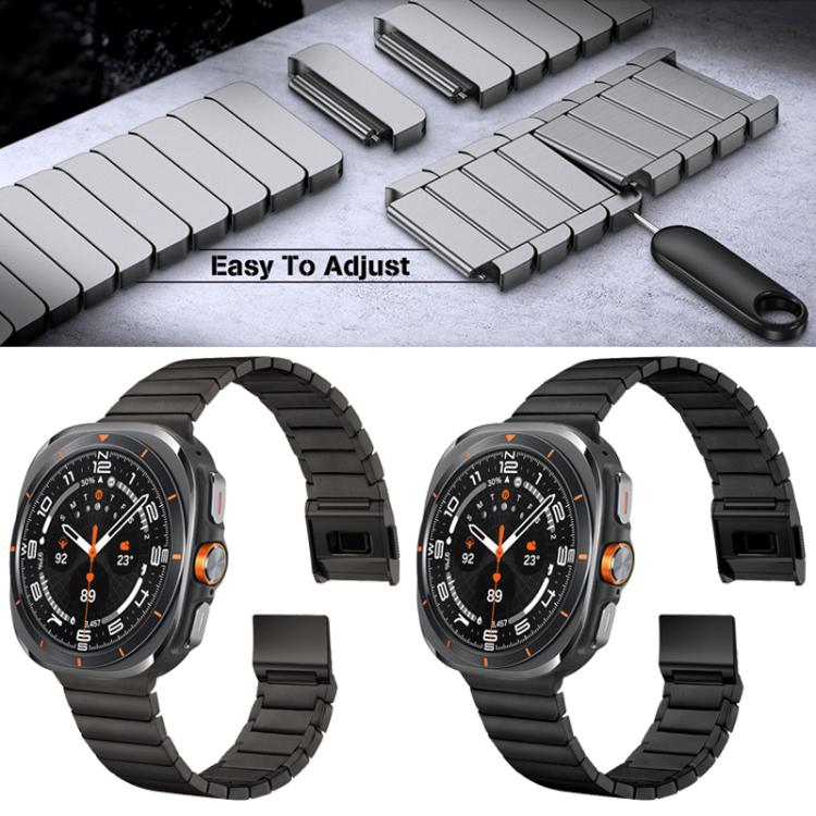 For Samsung Galaxy Watch Ultra 47mm Bamboo Norman Buckle Titanium Alloy Watch Band(Titanium Color) - free shipping - PMc TechLife - Order now!