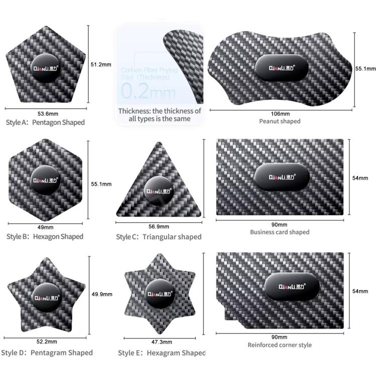 Qianli High Toughness Multifunctional Carbon Fiber Prying Tool Pentagon Shaped - free shipping - PMC TechLife - Order now!