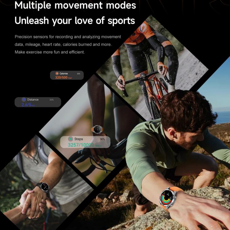 HD300 1.43 inch AMOLED Screen Dual Straps Sports Smart Watch Supports Blood Oxygen Detection(Black Silicone Strap + Black Steel Strap) - free shipping - PMC TechLife - Order now!