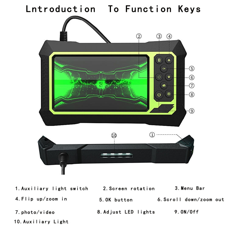 5.5mm 1080P IP68 Waterproof 4.3 inch Screen Single Camera Digital Endoscope, Line Length:5m - by PMC Jewellery | Online Shopping South Africa | PMC Jewellery | Buy Now Pay Later Mobicred