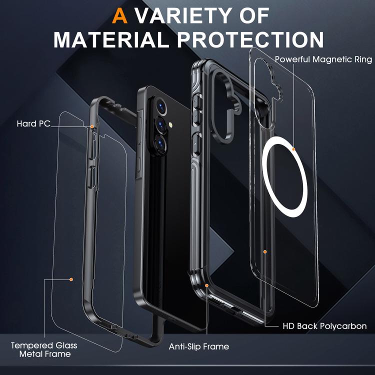 For Samsung Galaxy A36 / A56 RedPepper Tempered Glass MagSafe Phone Case(Black) - Galaxy Phone Cases by RedPepper | Online Shopping South Africa | PMc TechLife | Buy Now Pay Later Mobicred