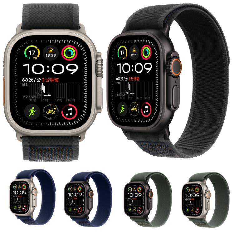 For Apple Watch 46mm / 49mm / 45mm / 44mm Trail Loop Nylon Watch Band(Black + Black Titanium Finish) - free shipping - PMc TechLife - Order now!