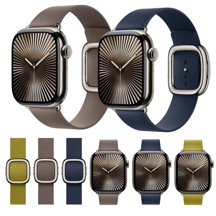For Apple Watch 46mm / 49mm / 45mm / 44mm Modern Style Leather Watch Band(Dark Blue) - Watch Bands by PMC TechLife | Online Shopping South Africa | PMC TechLife | Buy Now Pay Later Mobicred