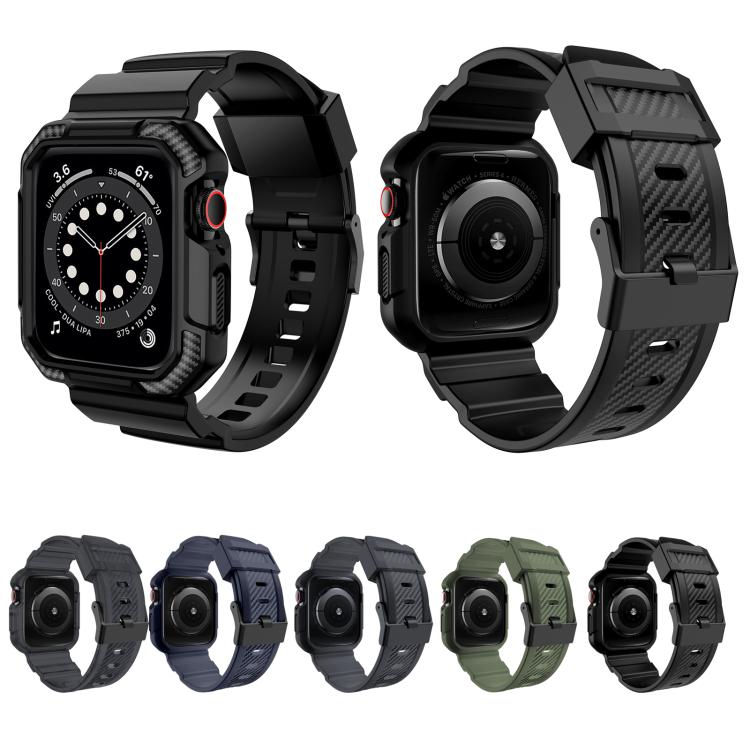 For Apple Watch 42mm / 41mm / 40mm / 38mm VIETAO Carbon Fiber Silicone Strap(Transparent Grey) - free shipping - PMc TechLife - Order now!