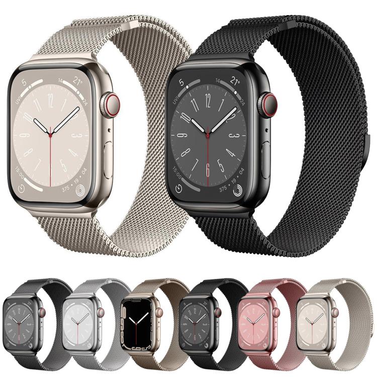 For Apple Watch 42mm / 41mm / 40mm / 38mm Kalebol Semi-circular Milanese Stainless Steel Strap(Starlight) - Watch Bands by Kalebol | Online Shopping South Africa | PMC TechLife | Buy Now Pay Later Mobicred