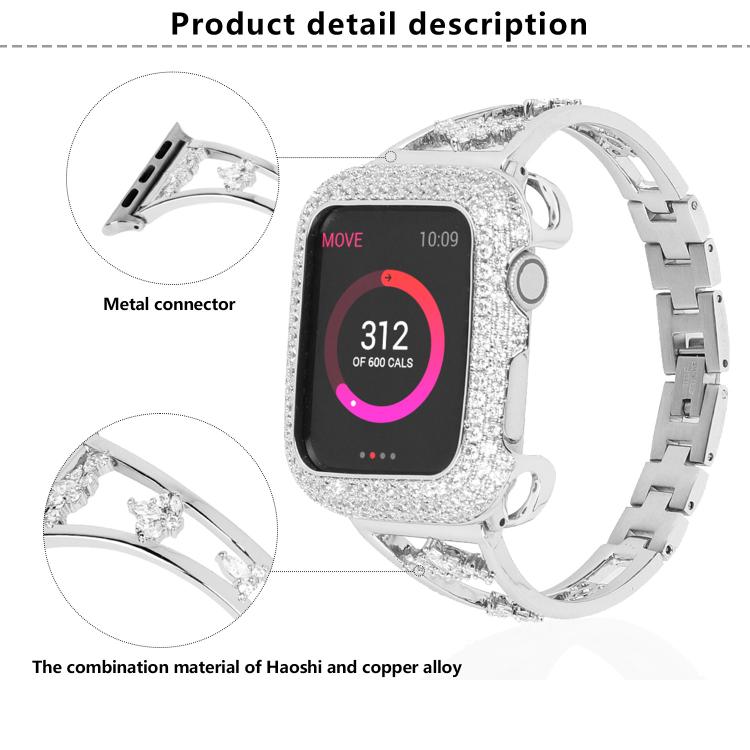 For Apple Watch 42mm / 41mm / 40mm / 38mm Kalebol Zirconia Watch Strap(Gold) - free shipping - PMC TechLife - Order now!