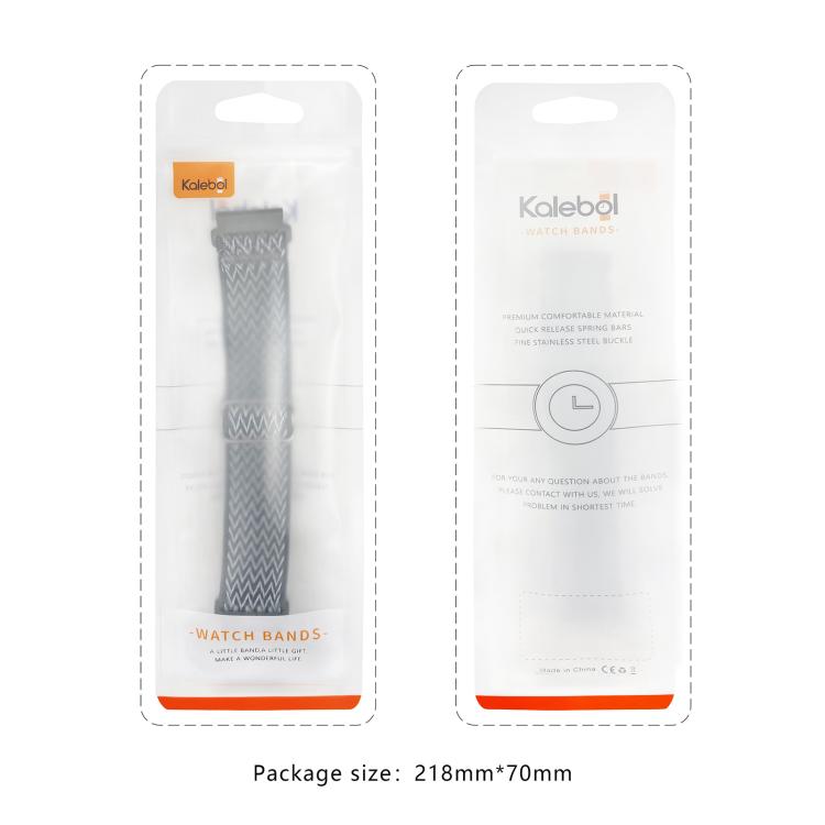 For Apple Watch 42mm / 41mm / 40mm / 38mm Kalebol Eight Buckle Wavy Braided Nylon Watch Band(Emerald Green) - Watch Bands by Kalebol | Online Shopping South Africa | PMC TechLife | Buy Now Pay Later Mobicred