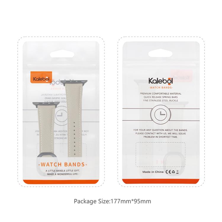 For Apple Watch 46mm / 49mm / 45mm / 44mm Kalebol Magnetic Fold Genuine Buckle Leather Watch Band(Bean Paste) - free shipping - PMc TechLife - Order now!