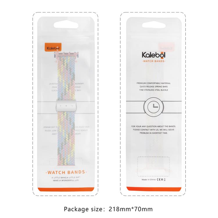 For Apple Watch 42mm / 41mm / 40mm / 38mm Kalebol Nylon Loop Magnetic Buckle Watch Band(Official Rainbow) - free shipping - PMc TechLife - Order now!